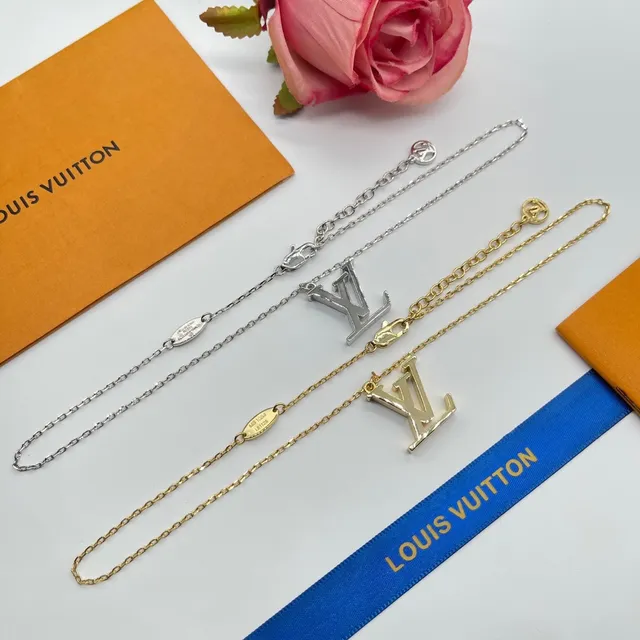 Louis Vuitton LV Monogram Silver-Tone Chain Necklace 6