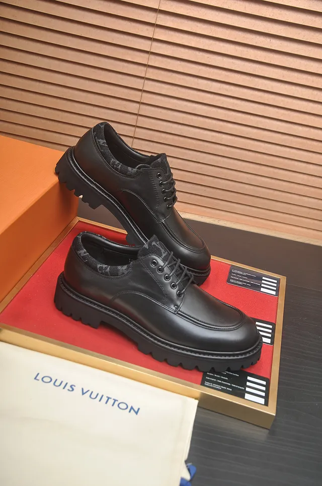 Louis Vuitton LV Trail Black Leather Derby Shoes 4