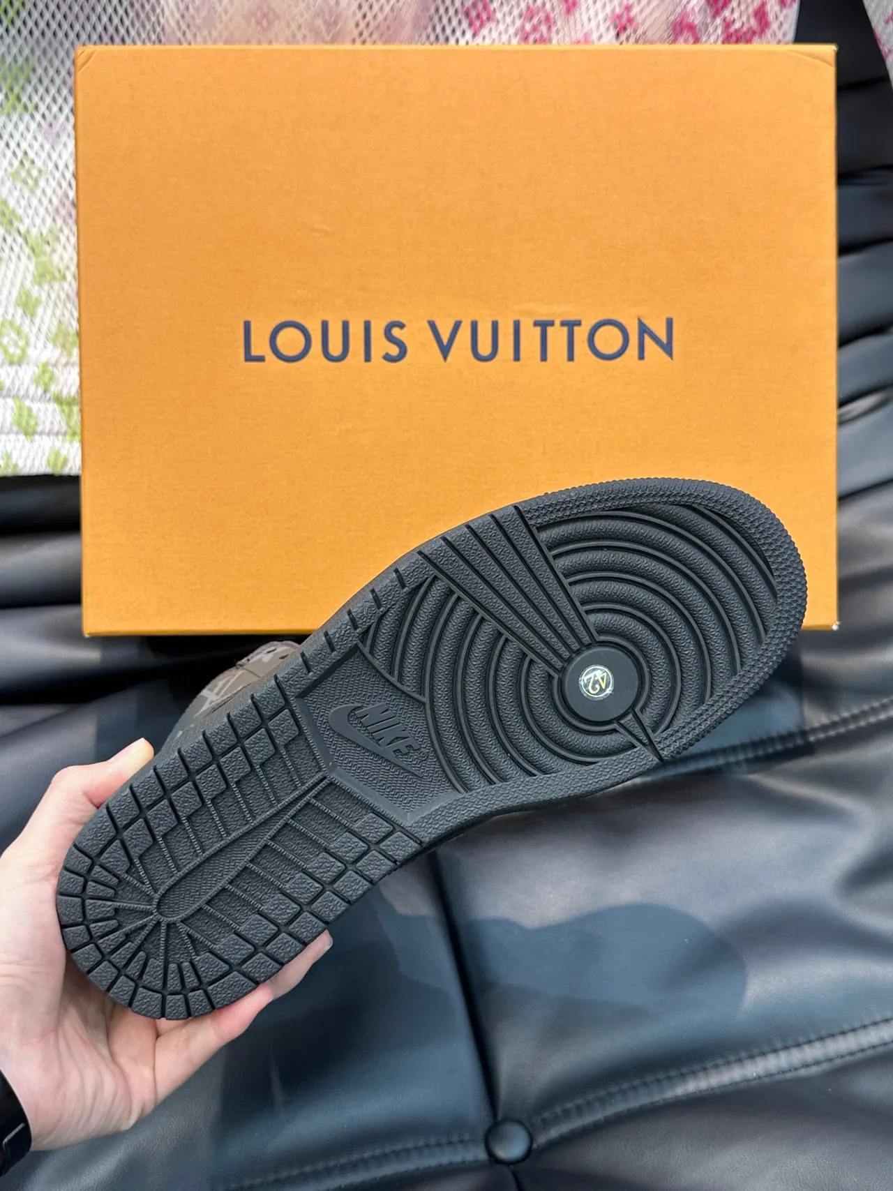Louis Vuitton LV Trainer Black Beige Monogrammed Leather High-Top Silhouette Lifestyle Sneakers 2