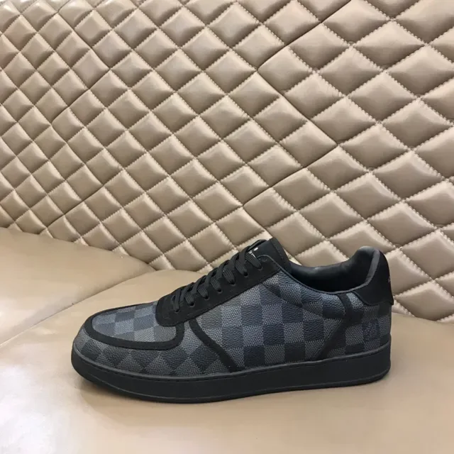 Louis Vuitton LV Trainer Black Gray Monogram Canvas Checkerboard Pattern Lifestyle Sneakers 5