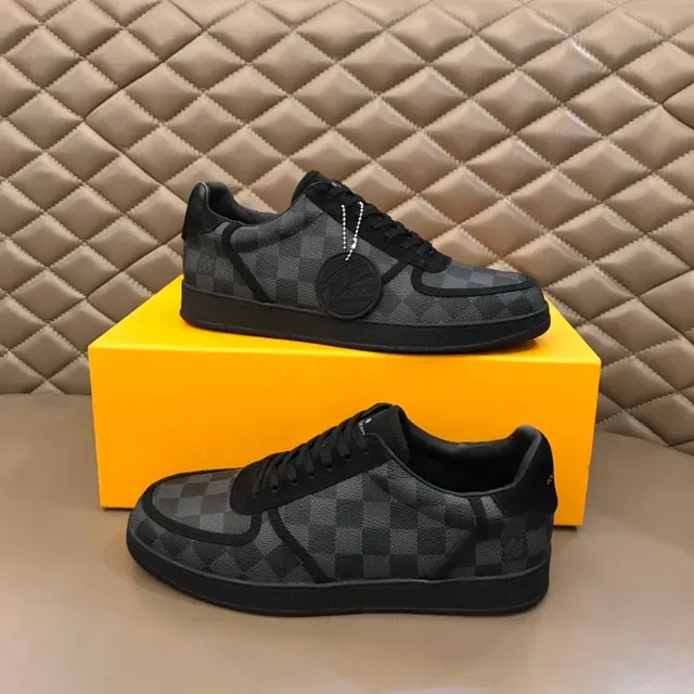 Louis Vuitton LV Trainer Black Gray Monogram Canvas Checkerboard Pattern Lifestyle Sneakers 7