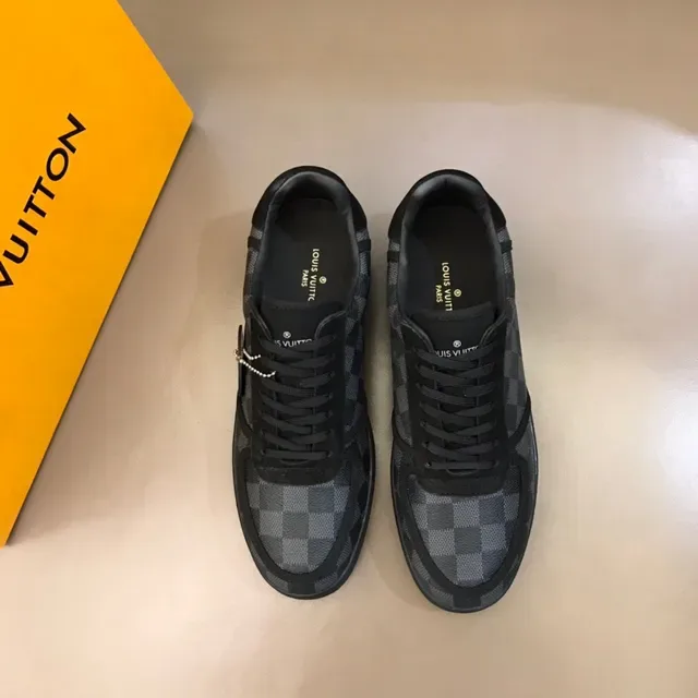 Louis Vuitton LV Trainer Black Gray Monogram Canvas Checkerboard Pattern Lifestyle Sneakers 9