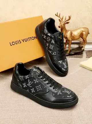 Louis Vuitton LV Trainer Black Gray Monogrammed Textile Smooth Leather Lifestyle Sneakers 2
