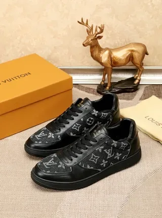 Louis Vuitton LV Trainer Black Gray Monogrammed Textile Smooth Leather Lifestyle Sneakers 3