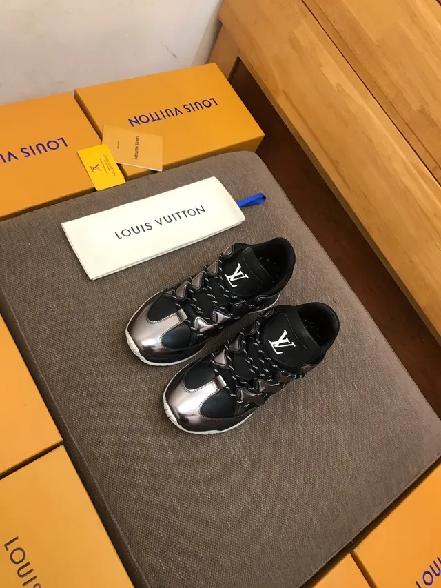 Louis Vuitton LV Trainer Black Gunmetal Metallic Chunky Sneakers 3