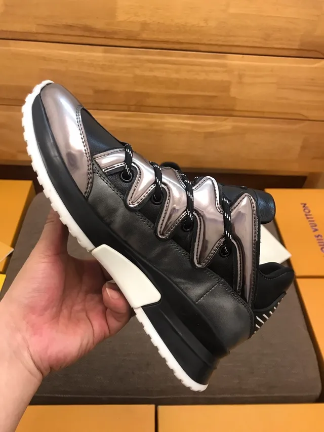Louis Vuitton LV Trainer Black Gunmetal Metallic Chunky Sneakers 4