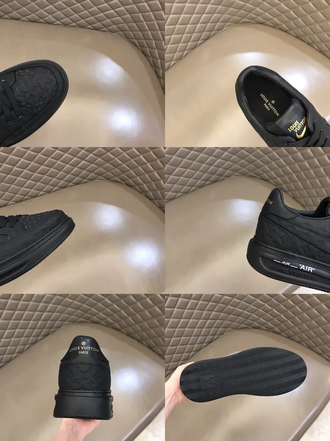 Louis Vuitton LV Trainer Sneakers Lifestyle Noires avec Upper en Toile Monogrammed, Semelle Intermédiaire avec Texte Embossé 9