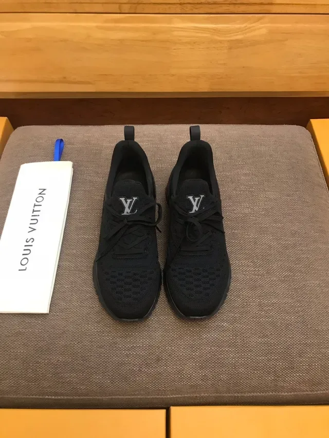 Louis Vuitton LV Trainer Black Purple Knit Upper Sculpted Midsole Lifestyle Sneakers 5