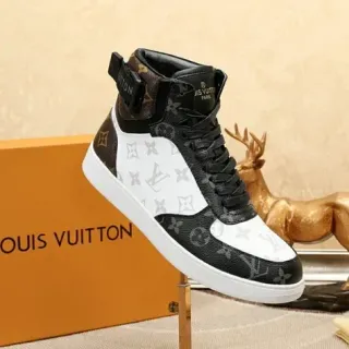 Louis Vuitton LV Trainer Zapatillas Lifestyle Negras y Blancas High-Top con Impresión Monogram