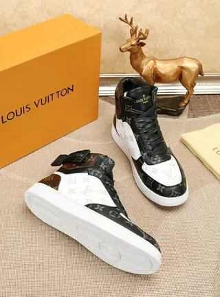 Louis Vuitton LV Trainer Black White High-Top Monogram-Printed Lifestyle Sneakers 3