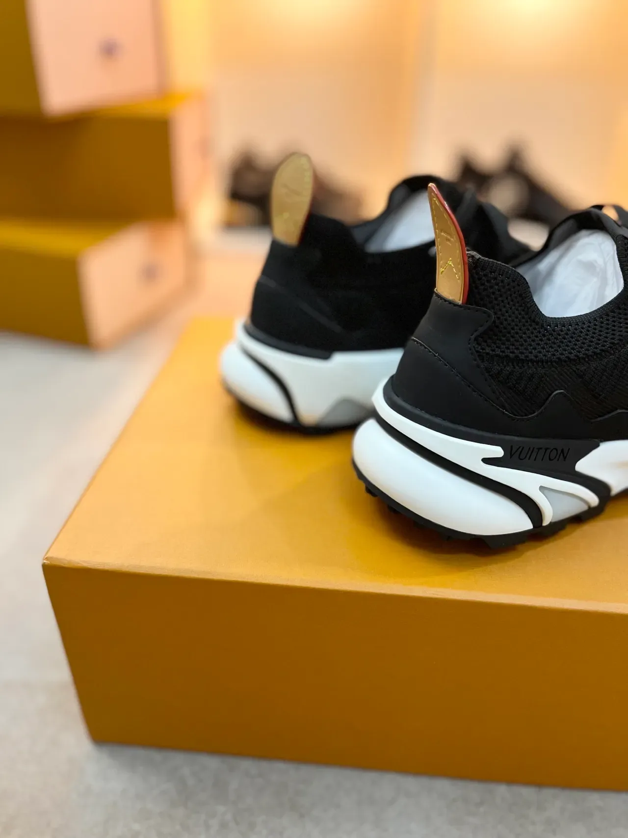 Louis Vuitton LV Trainer Black White Knit Upper Sculpted Midsole Chunky Sneakers 2