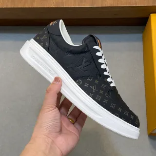 Louis Vuitton LV Trainer Black White Monogram Canvas Embossed Logo Lifestyle Sneakers