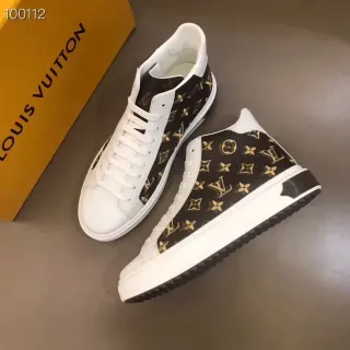 Louis Vuitton LV Trainer Negro Blanco Monogram Canvas Leather Acentos Estilo de vida Zapatillas