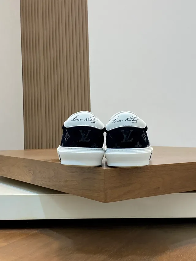 Louis Vuitton LV Trainer Black White Slip-On Monogram Canvas Lifestyle Sneakers 3