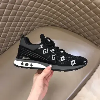 Louis Vuitton LV Trainer Black White Transparent Heel Air Unit Embossed Motifs Lifestyle Sneakers