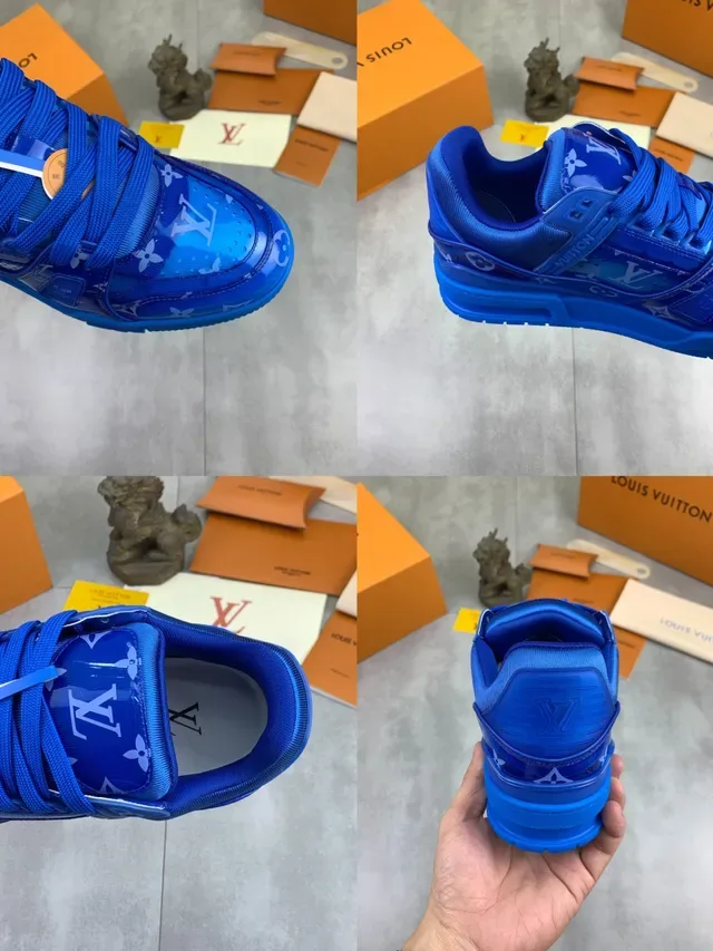 Louis Vuitton LV Trainer Sneakers Lifestyle Bleu Transparent TPU Overlay d'Impression Monogram 2