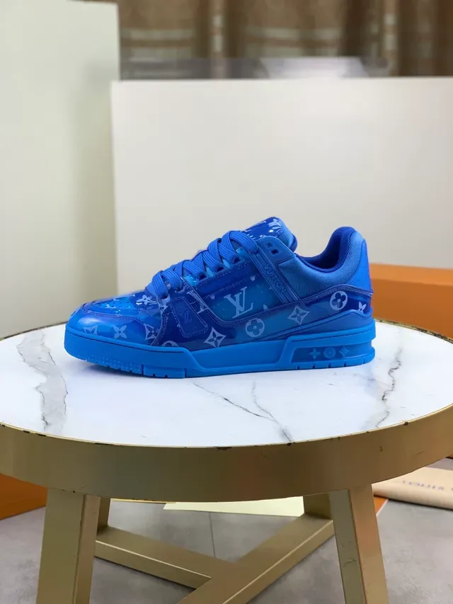 Louis Vuitton LV Trainer Sneakers Lifestyle Bleu Transparent TPU Overlay d'Impression Monogram 5
