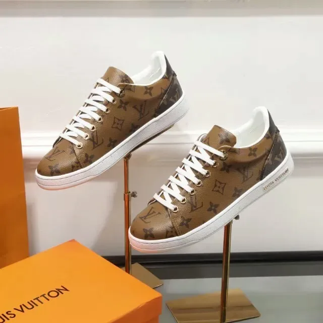 Louis Vuitton LV Trainer Brown White Monogram Canvas Upper Laces Lifestyle Sneakers 5