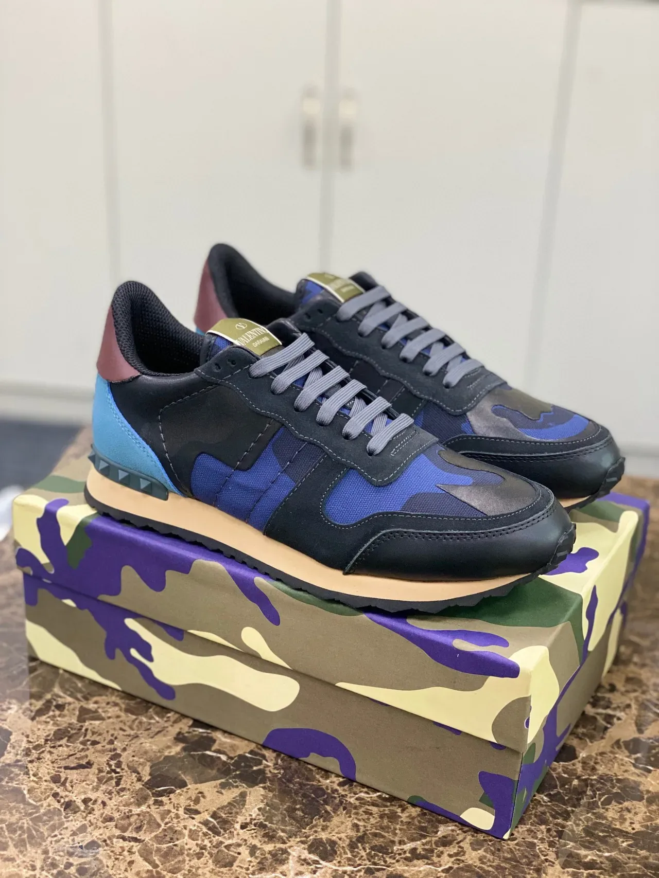 Louis Vuitton LV Trainer Navy White Layered Cage Construction Perforated Mesh Panels Lifestyle Sneakers 3