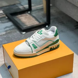 Louis Vuitton LV Trainer Tênis estilo de vida brancos e verdes