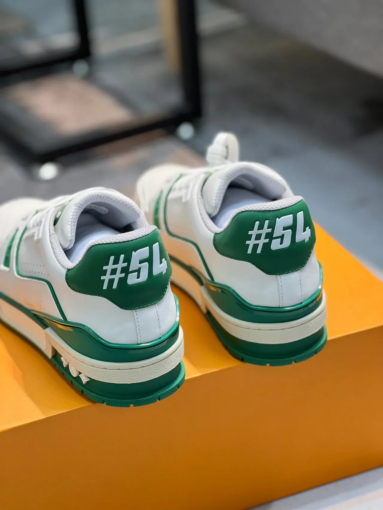 Louis Vuitton LV Trainer White and Green Lifestyle Sneakers 2