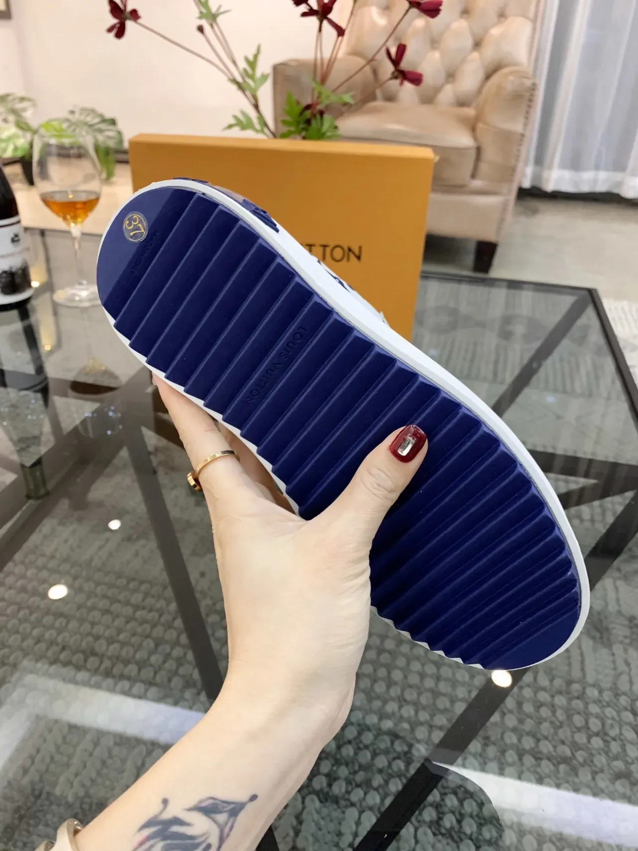 Louis Vuitton LV Trainer White and Navy Monogram Lifestyle Sneakers 2