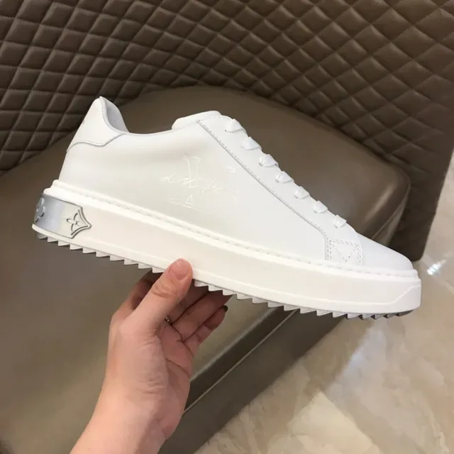 Louis Vuitton LV Trainer White Black Leather Upper Platform Sole Lifestyle Sneakers 7
