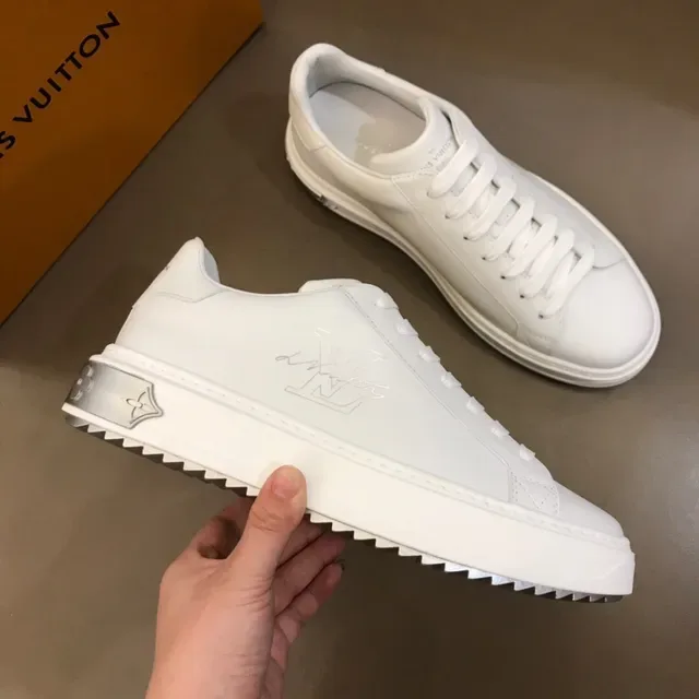 Louis Vuitton LV Trainer White Black Leather Upper Platform Sole Lifestyle Sneakers 9
