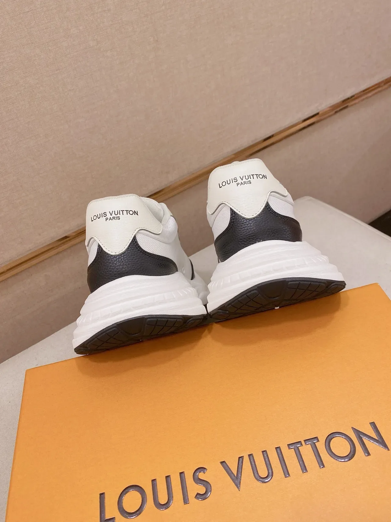 Louis Vuitton LV Trainer White Black Sole Monogrammed Side Chunky Sneakers 3