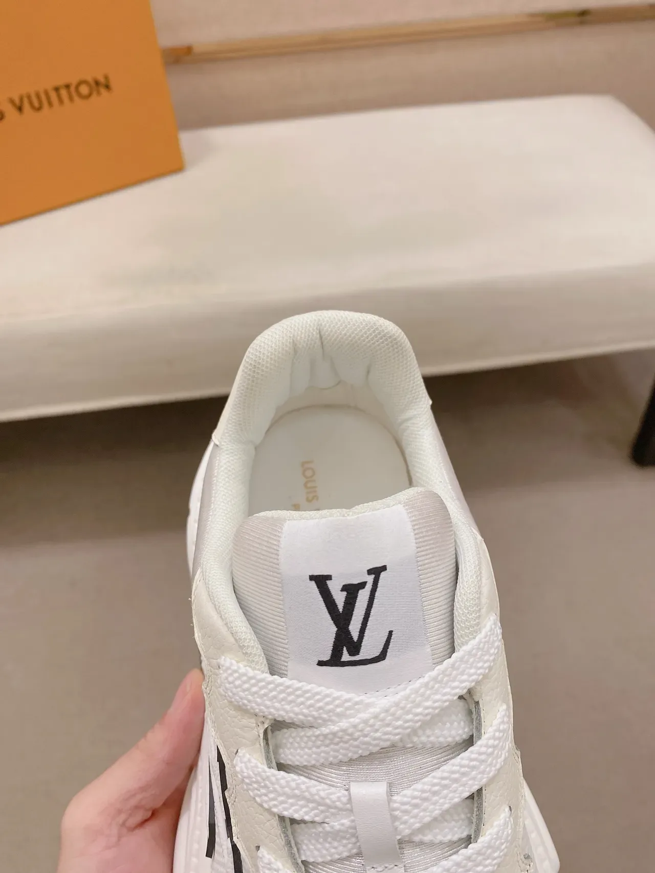 Louis Vuitton LV Trainer White Black Sole Monogrammed Side Chunky Sneakers 4