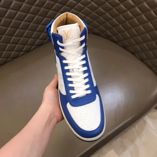 Louis Vuitton LV Trainer White Blue High-Top Monogram-Print Lifestyle Sneakers 8