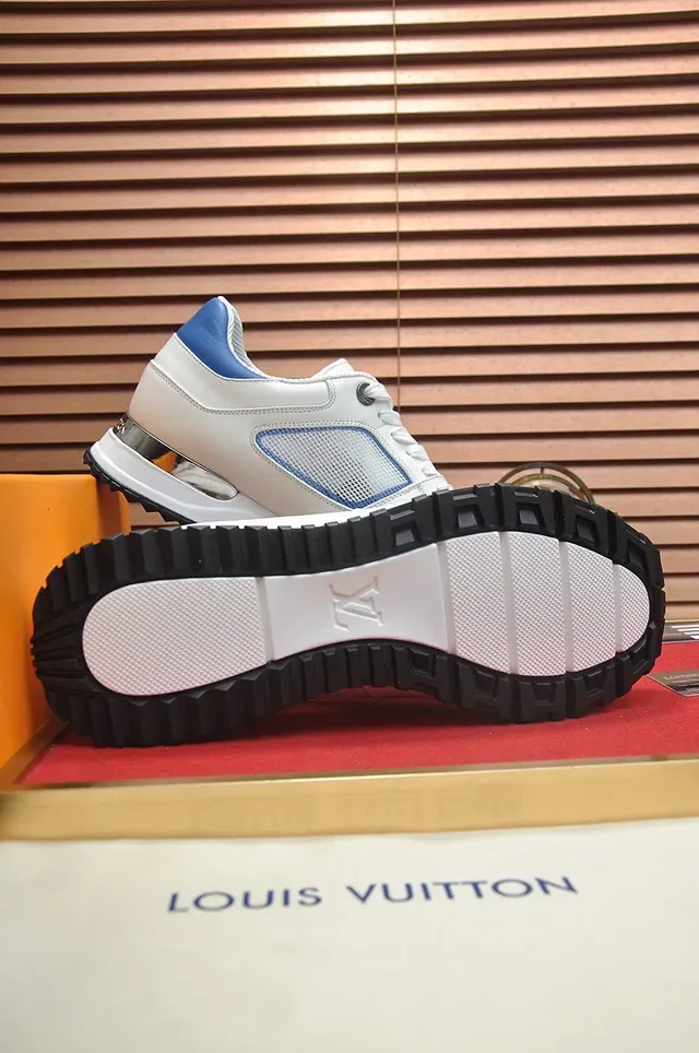 Louis Vuitton LV Trainer White Blue Leather And Mesh Upper Monogram Window Lifestyle Sneakers 7
