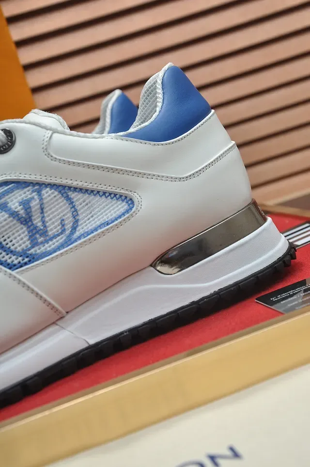 Louis Vuitton LV Trainer White Blue Leather And Mesh Upper Monogram Window Lifestyle Sneakers 9