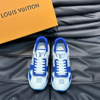Louis Vuitton LV Trainer White Blue Low-Top Mesh-and-Leather Panelled Lifestyle Sneakers