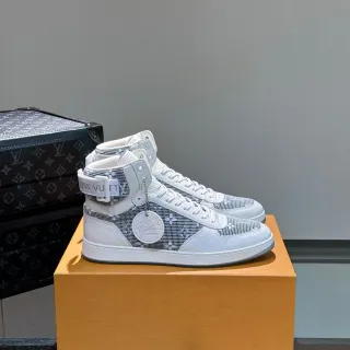 Louis Vuitton LV Trainer Blanco Gris Alto Monogram Mesh Zapatillas Lifestyle