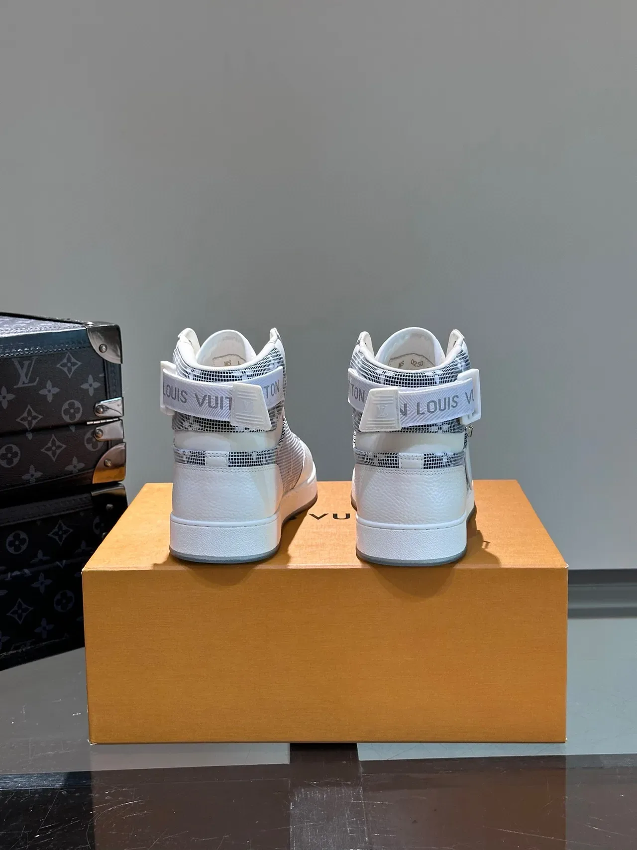 Louis Vuitton LV Trainer White Gray High-Top Monogram Mesh Lifestyle Sneakers 7
