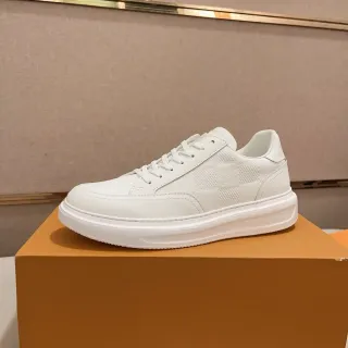 Louis Vuitton LV Trainer Zapatillas Lifestyle Blancas Monocromáticas con Paneles Laterales Texturizados a Cuadros