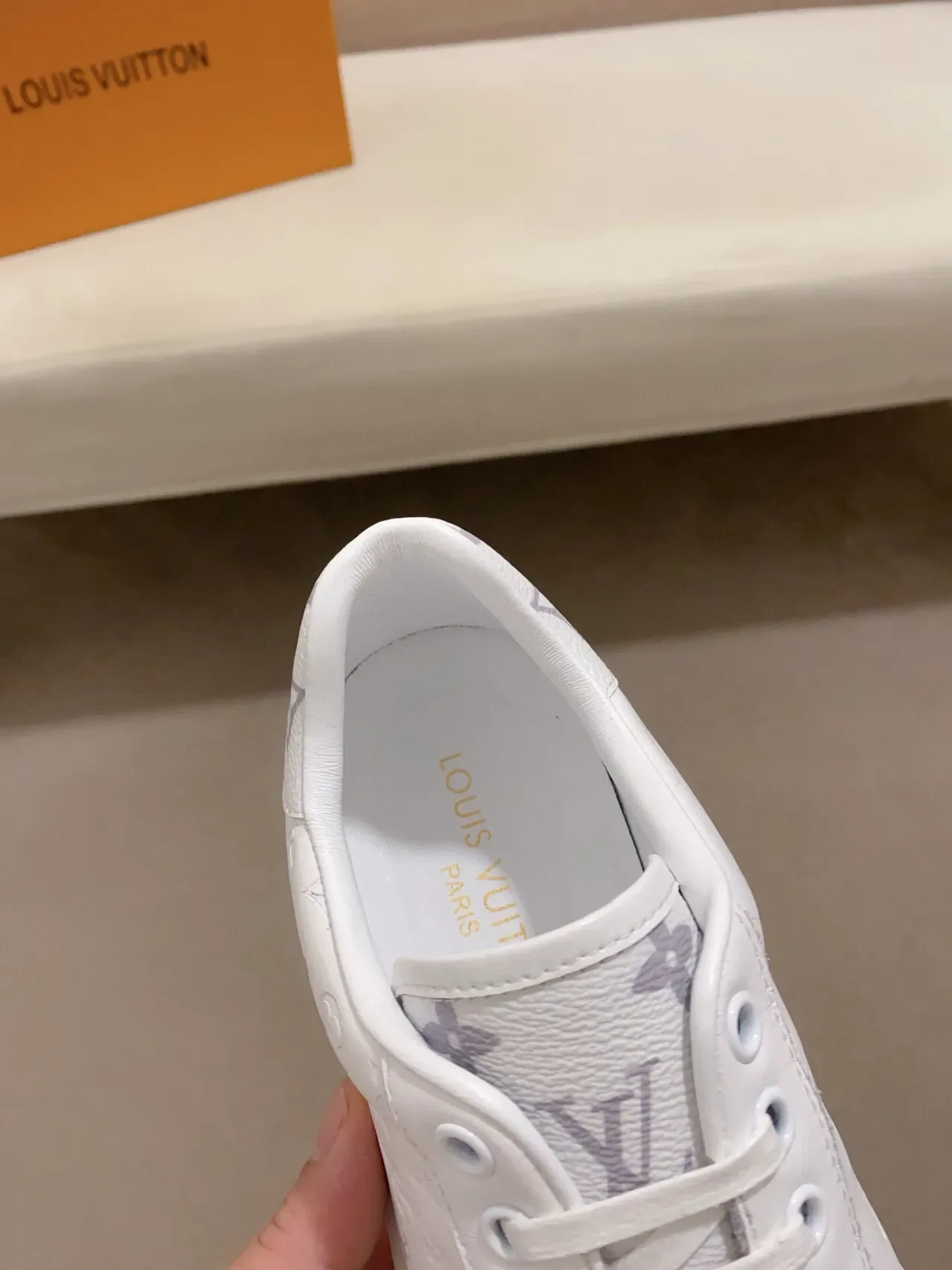 Louis Vuitton LV Trainer White Monogram-Embossed Leather Low-Top Lifestyle Sneakers 7