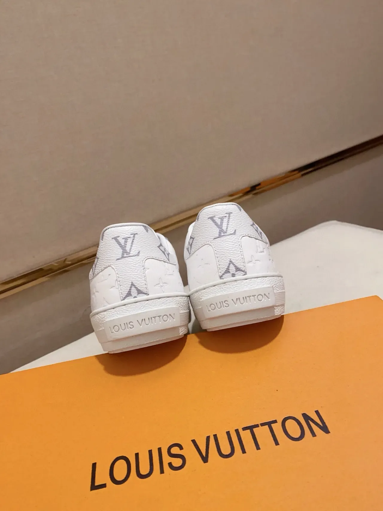Louis Vuitton LV Trainer White Monogram-Embossed Leather Low-Top Lifestyle Sneakers 8