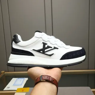 Louis Vuitton LV Trainer White Navy Chunky Platform Sole Oversized Monogram Logo Lifestyle Sneakers
