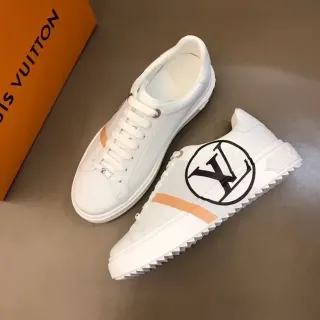 Louis Vuitton LV Trainer Zapatillas Lifestyle Blancas Naranja Cuero Monograma Circular