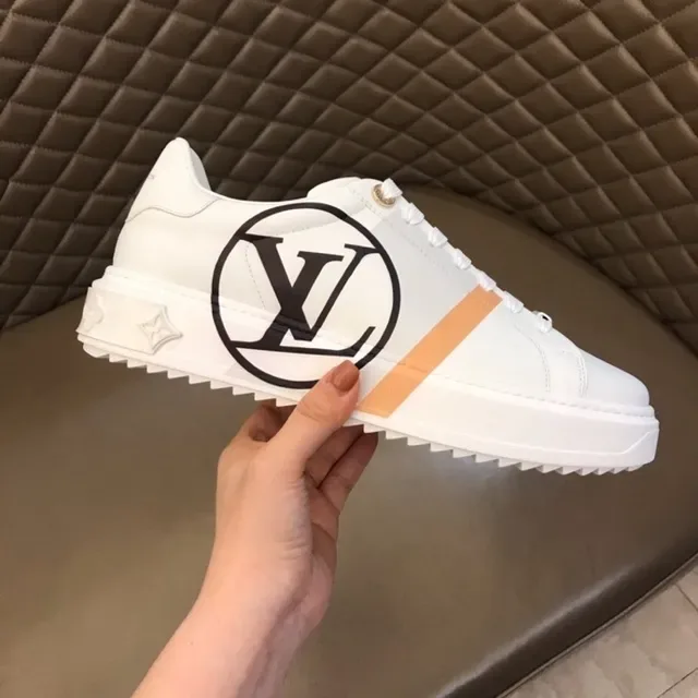 Louis Vuitton LV Trainer White Orange Leather Circular Monogram Lifestyle Sneakers 2
