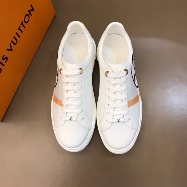 Louis Vuitton LV Trainer White Orange Leather Circular Monogram Lifestyle Sneakers 5