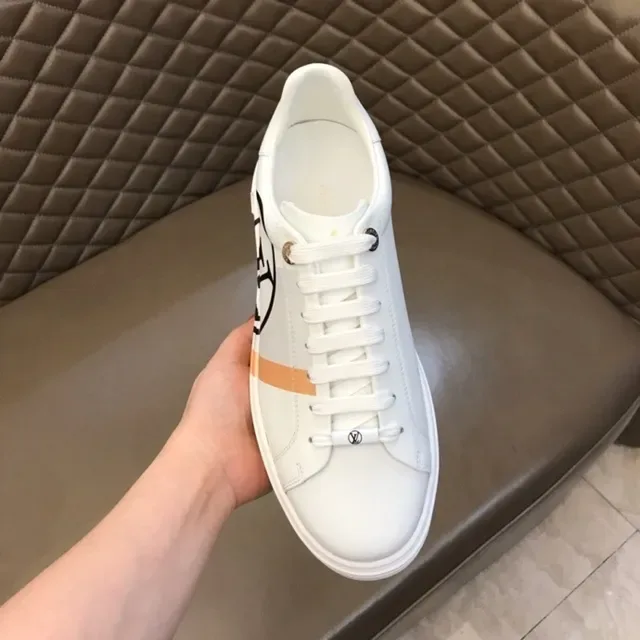 Louis Vuitton LV Trainer White Orange Leather Circular Monogram Lifestyle Sneakers 6