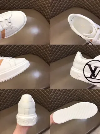 Louis Vuitton LV Trainer White Orange Leather Circular Monogram Lifestyle Sneakers 7