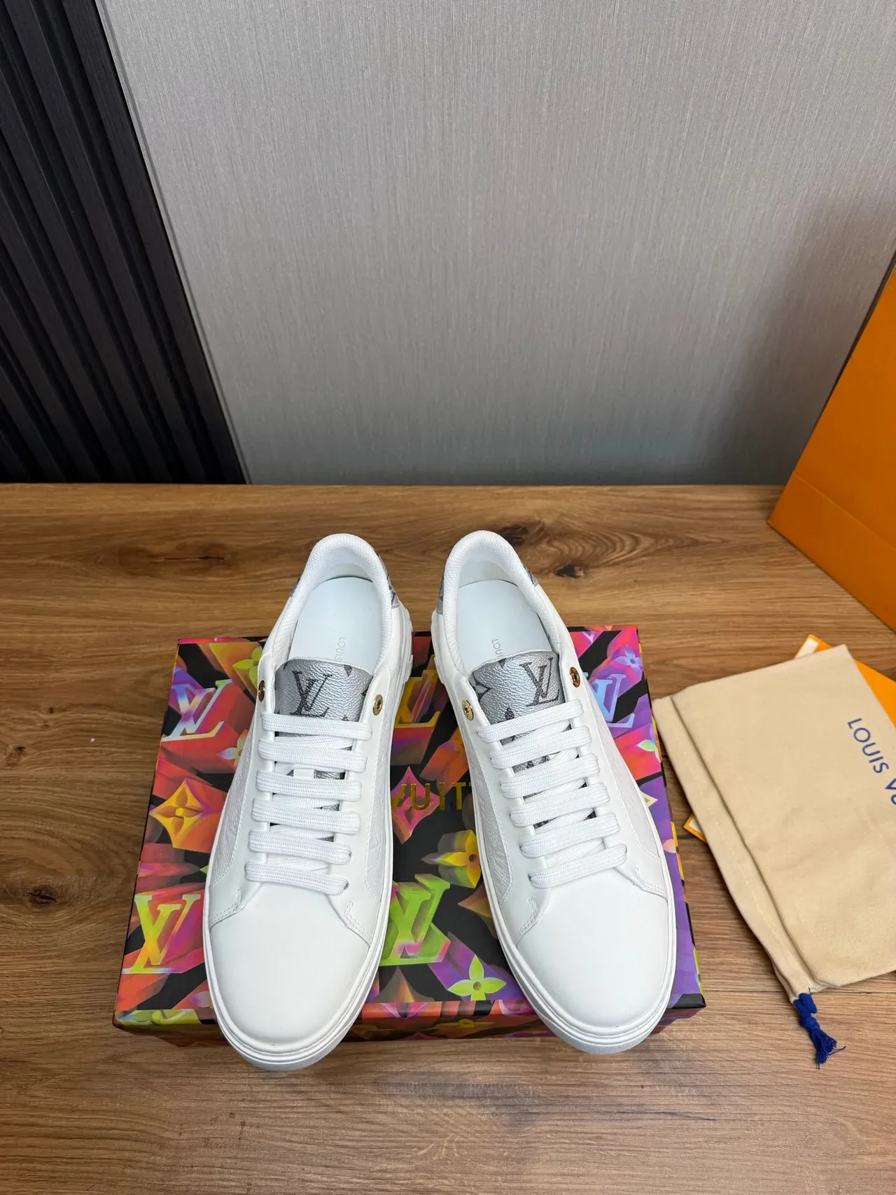 Louis Vuitton LV Trainer White Silver Leather Low-Top Lifestyle Sneakers 2