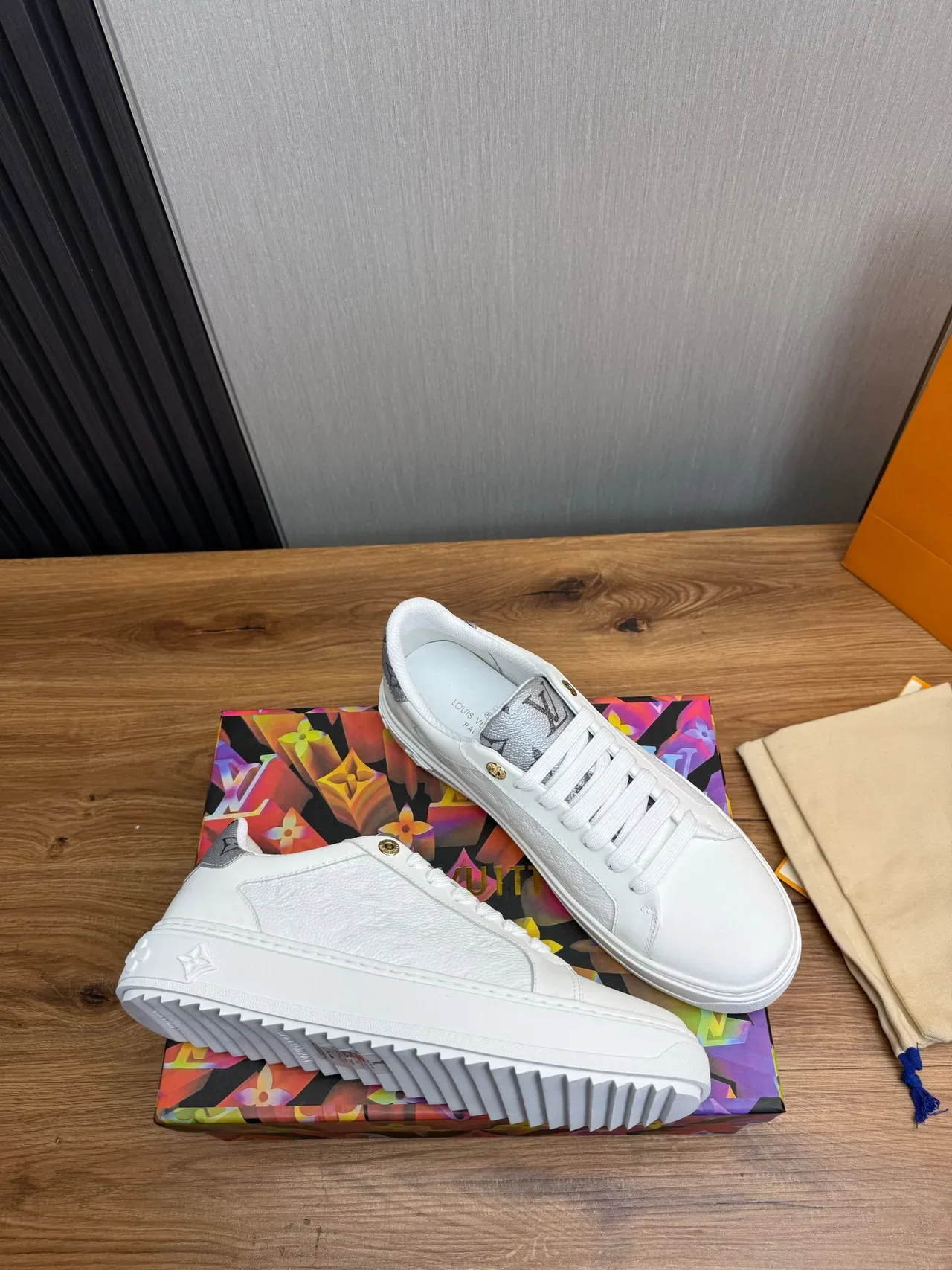 Louis Vuitton LV Trainer White Silver Leather Low-Top Lifestyle Sneakers 6