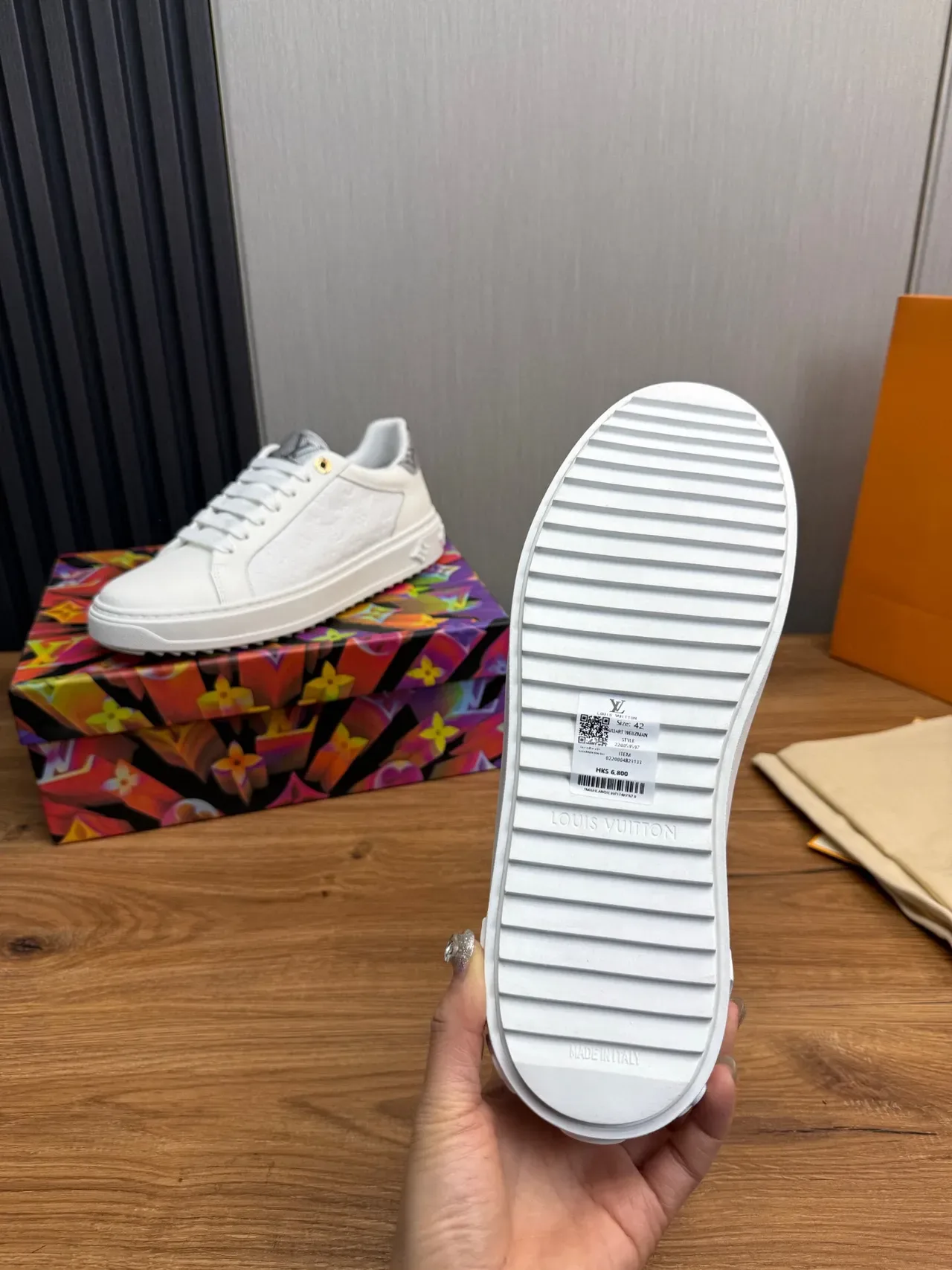 Louis Vuitton LV Trainer White Silver Leather Low-Top Lifestyle Sneakers 10
