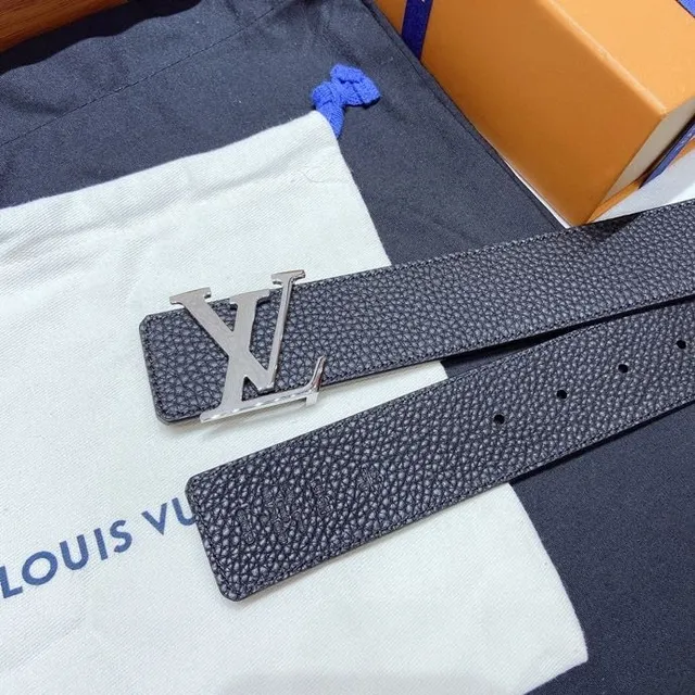 Louis Vuitton LV Turn-Lock Belt Black Textured Leather Belt 3