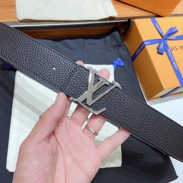 Louis Vuitton LV Turn-Lock Belt Black Textured Leather Belt 4